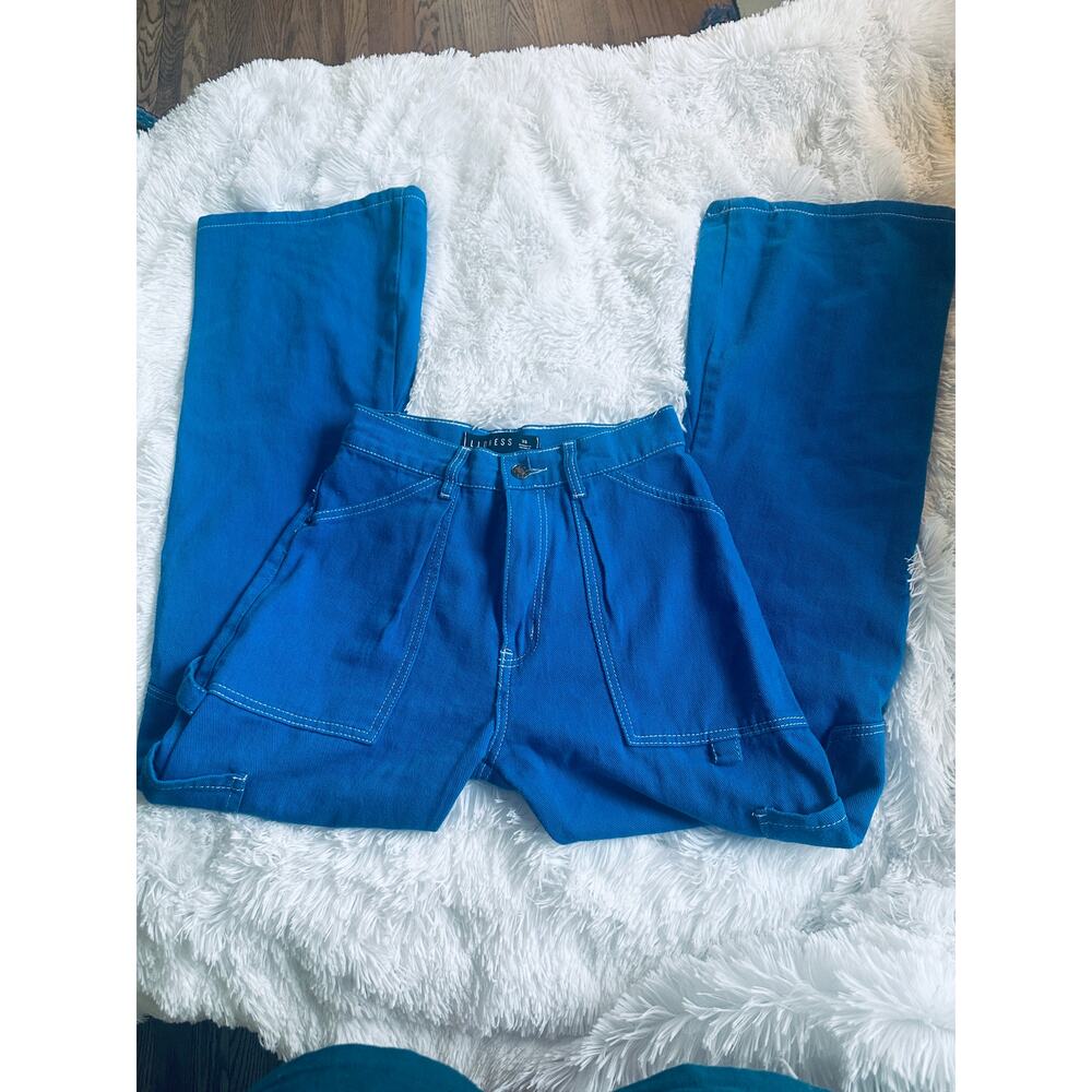 NWOT LIONESS MIAMI VICE SLOUCHY WIDELEG CARGO PANTS COBALT BLUE XS - Picture 3 of 9